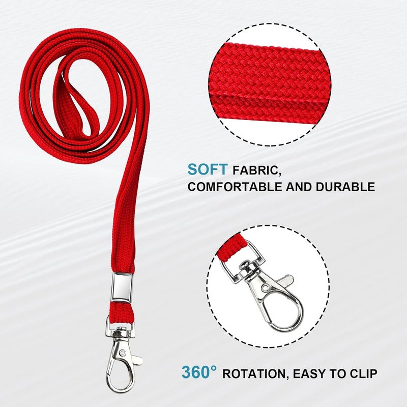 koorito 3 Pack Clear ID Badge Holder with Lanyard Red Lanyards with Vertical Waterproof ID Badge Holder for Office, School, Travel - Image 3